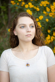 double butterfly pendant with cremation ash